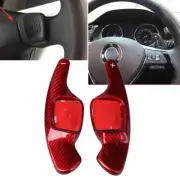 For VW Tiguan Golf 7 MK7 Passat B8 Red Carbon Fiber Steering Wheel Shift Paddle