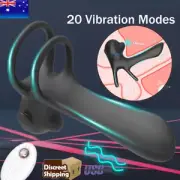 Vibrating Cock Ring Nipple Clitoral Stimulator Penis Vibrator Sex Toy for Couple