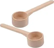 Alipis 2pcs Small Wooden Spoon with Long Handle Mullein Forks Cup Jar Ware Lid Coffee Tamper Salt Skimmer Spoon Instant Coffee Ladle Gram Measuring Cups Serving Salts Teaspoon Jars Wood