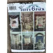 Simplicity 7221 Sewing Pattern Abbie's Jiffy 6 Pack Window Treatments UNCUT