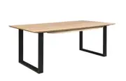 VI Ohio Solid Timber Top with Metal Base Dining Table