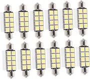 OSOLADY 12pcs 5050 LED Dome Lights for Cars Ultra Light Festoon Bulbs with Low Power Consumption