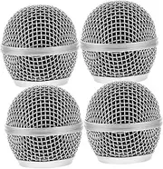 NULYLU 4pcs Microphone Grille Replacement Heads Durable and Foam Design for Sound Easy to Replace Mic Ball Heads for Audio Settings