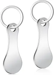 2Pcs Trolley Token,Stainless Steel Trolley Coin Removable Trolley Key for Releas