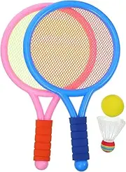 Parliky 1 Set Badminton Rackets Balls Lightweight Training Tools for Safe Durable Material Leisure Random Color