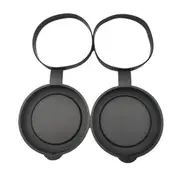 2 Pieces Binoculars Protective Rubber Objective Lens Cap Binocular Best Protect 61-63MM Black