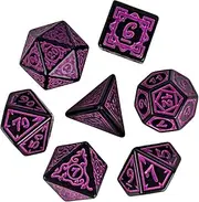 Dice for Game, Acrylic Game Theme Dice | Vibrant Colors Complete Set with Magnetic Storage Box for Picnic, Camping, Traveling