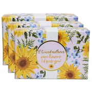 3x Scented 80g Bath Bar Soap w/ Box Hand/Body Care Grandmother Sunflower
