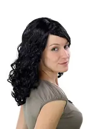 Carnival Wig Curls Black Long Fiery Latina Fringe Ladies Wig Carnival
