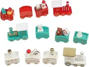 DINHEAROM 24pcs DIY Christmas Train Set with Tiny Snowman Figurines Gingerbread Train Snow Globe Kit for Holiday Table Ornaments and Festive Party Decorations