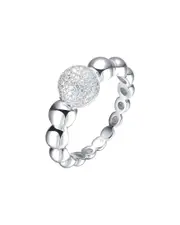 Genevive Silver CZ Graduated Bubble Ring