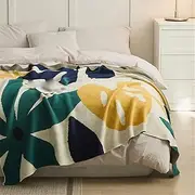 CVBFDB Knitted Blanket Lap Blanket Floral Sofa Blanket Wool Blanket Air Conditioning Cover Blanket Bed Lap Knit