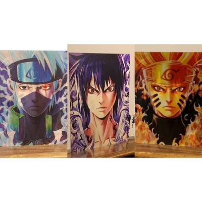 Sasuke Uchiha, Naruto Uzumaki & Kakashi Hatake 3D Lenticular Motion Anime Poster
