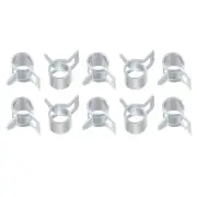 Spring Hose Clamp, 10pcs 65Mn Steel 5mm Low Pressure Air Clip, Zinc Plated