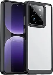 Compatible with Realme GT7 Pro Clear Case, Hard Back Soft Bumper Protective Cover for Realme GT7 Pro, Black