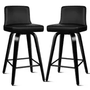 2x ALFORDSON Bar Stools Bailey Mid-back Black