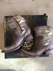 NWT Freebird by Steven Shine Leather Boots Sz 6 Cablo Wood Distressed Bohemian
