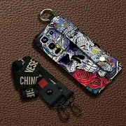 Phone Case Compatible with infinix Note50 4G/Note50 Pro 4G/X6858, Soft case Graffiti Silicone Dirt-Resistant Anti-Knock Wristband Phone Holder
