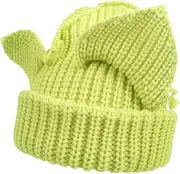 [Generic] Knit Beanie Hats for Women Cute Cat Ears Winter Warm Knit Big Ears Crochet Skull Cap Ski Cycling Outdoor Ear Cover