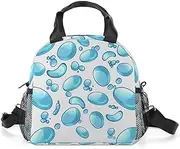 Camping & Hiking Meal Bags Portable Fishing Lunch Bag Kids Lunch Boxes & Bags for School Work Outdoor Blue Water Droplets
