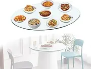 Round Clear Glass Table Top, Beveled Edge Tempered Glass 14in 19in 24in 28in 36in for Dining Coffee Patio Garden Table Tabletop, Scratch Resistant(36cm/14in)