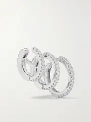 [MARIA TASH] MARIA TASH - Eternity 18-karat White Gold Diamond Hoop Earring - R R Gold