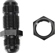 Zohisin AN8 Large Male to Male Straight Bulkhead Fitting Connector with Nut Constructed from Aluminum Alloy for Universal Fitment High Temperature Resistant Polished Appearance
