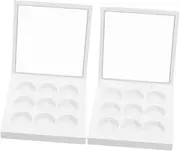 Empty Plastic Box for Women's Eyeshadow Palette DIY Refillable Palette 9 Grids Square Small Case Lipstick Containers Eyeshadow Powder Blush Versatile Makeup Storage Easy Maintenance