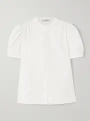 [FRAME] FRAME - The Gathered Organic Cotton-poplin Shirt - White - x small x small White