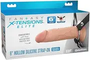 FX Elite 6 Silicone Hollow Strap-On - Flesh - Flesh 15.2 cm Hollow Strap-On