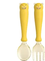 Spoon and Fork Feeding Set, Feeding Training Spoon, Children's Fork and Spoon Cutlery - Portable Feeding Training Utensils for Children Friends