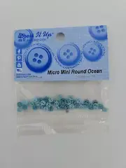 Dress It Up Buttons Micro Mini Round Ocean Sew Thru Buttons New NWT