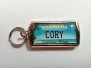 Florida Personalized Keychain Cory Sunshine State Name Dolphin 1 1/2"