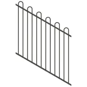 ProtectorAl 0350-1200W x 1200H Woodland Grey Loop Top Pool Fence Panel Raked 16-30º