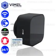 Spy Camera 4K Wall Power Adapter 128GB Wireless Charger Small mini WIFI Hidden