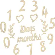 JOINPAYA Monthly Baby Mile Milestone Cards Sign Growth Cards Birth Miles Fetus Wooden Memorial