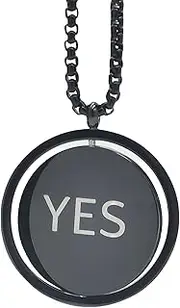 [Yonghao Pavilion] Customized engraved necklace made of titanium steel rotating circular plate, DIY couple necklace, decompression necklace, hip-hop ins pendant Chain length 23.6 inches