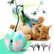 Interactive Cat Toys 360 Degree Self Rotating Feather Robotic Cat Ball