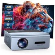 [Electric Focus] Projector with Wifi and Bluetooth, 20000L Auto Keystone Grey