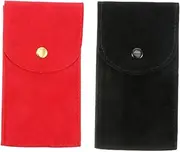 minkissy Elegant 2 Pack Watch Storage Pouches Button Jewelry Pouches Snap Closure for Travel Business and Desk Organization
