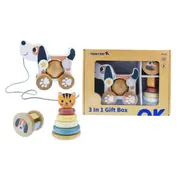 8pc Tooky Toy 3-In-1 Baby Comforter Rattle Gift Set - Cat & Puppy Dog 12m+