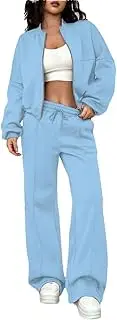 [Generic] Women's Gray Sports Jacket Two-Piece Casual Long Sleeved Zipper Jacket Casual Solid Color Hoodie Long Pants Set Sportswear