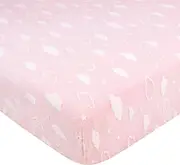 American Baby Company Heavenly Soft Chenille Fitted Crib Sheet for Standard Crib and Toddler Mattresses, Pink 3D Cloud, for Girls, 28x52x9 Inch (Pack of 1)