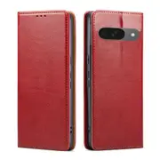 For Google Pixel 9 Case Leather Flip Wallet Folio Cover Red