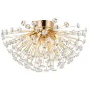 Crystal Lerida Gold 50cm Flush 6 Lights Ceiling Lighting Telbix