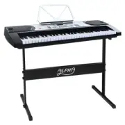 Alpha 61 Keys Electronic Piano Keyboard LED Electric Holder Music Stand Beginner