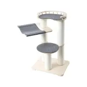 HONEYPOTCAT Leisure Loft With Hammock & Scratch Post - Gray Felt - 127cm