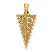 14k Yellow Gold Class Of 2021 Rally Flag / Graduation Charm