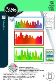 Sizzix A5 Stencil 1PK - Cosmopolitan, The View #2 by Stacey Park