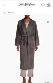 NWT Barefoot Dreams LuxeChic Unisex Robe Size L/3 Carbon Gray